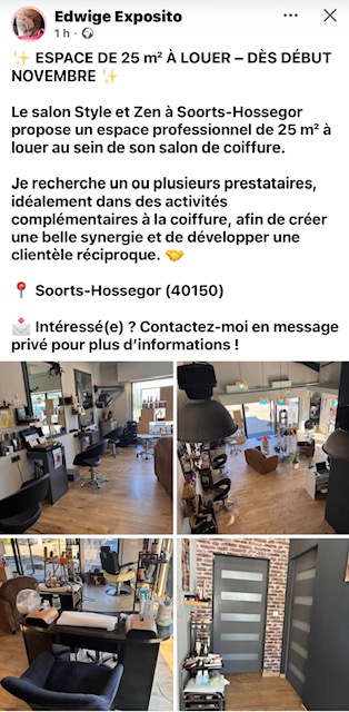 Espace de 25 m2 à louer dès début Novembre